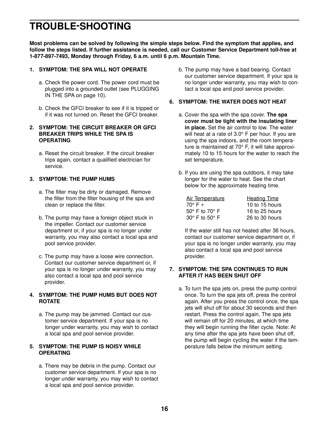 Weslo WLHS20702 user manual Trouble-Shooting 