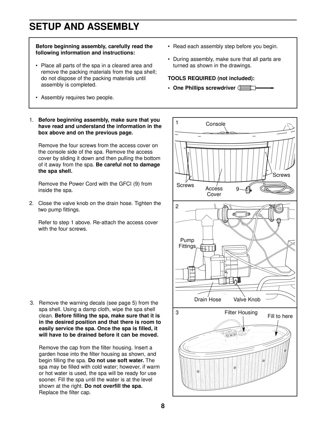 Weslo WLHS20702 user manual Setup and Assembly 