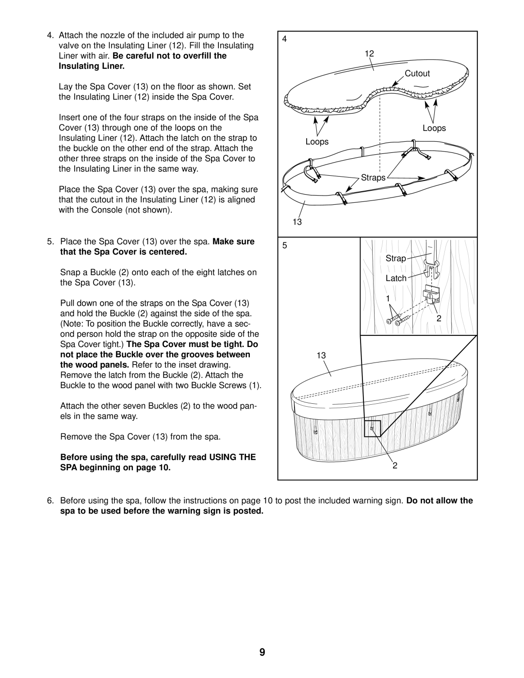 Weslo WLHS20702 user manual Insulating Liner 