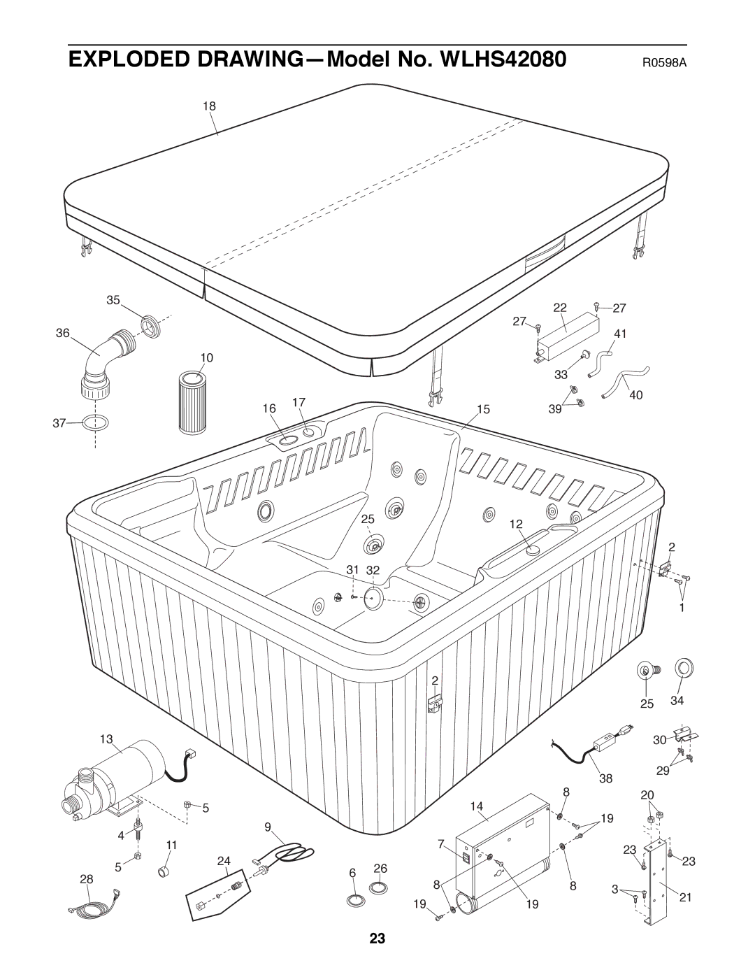 Weslo manual Exploded DRAWINGÑModel No. WLHS42080 