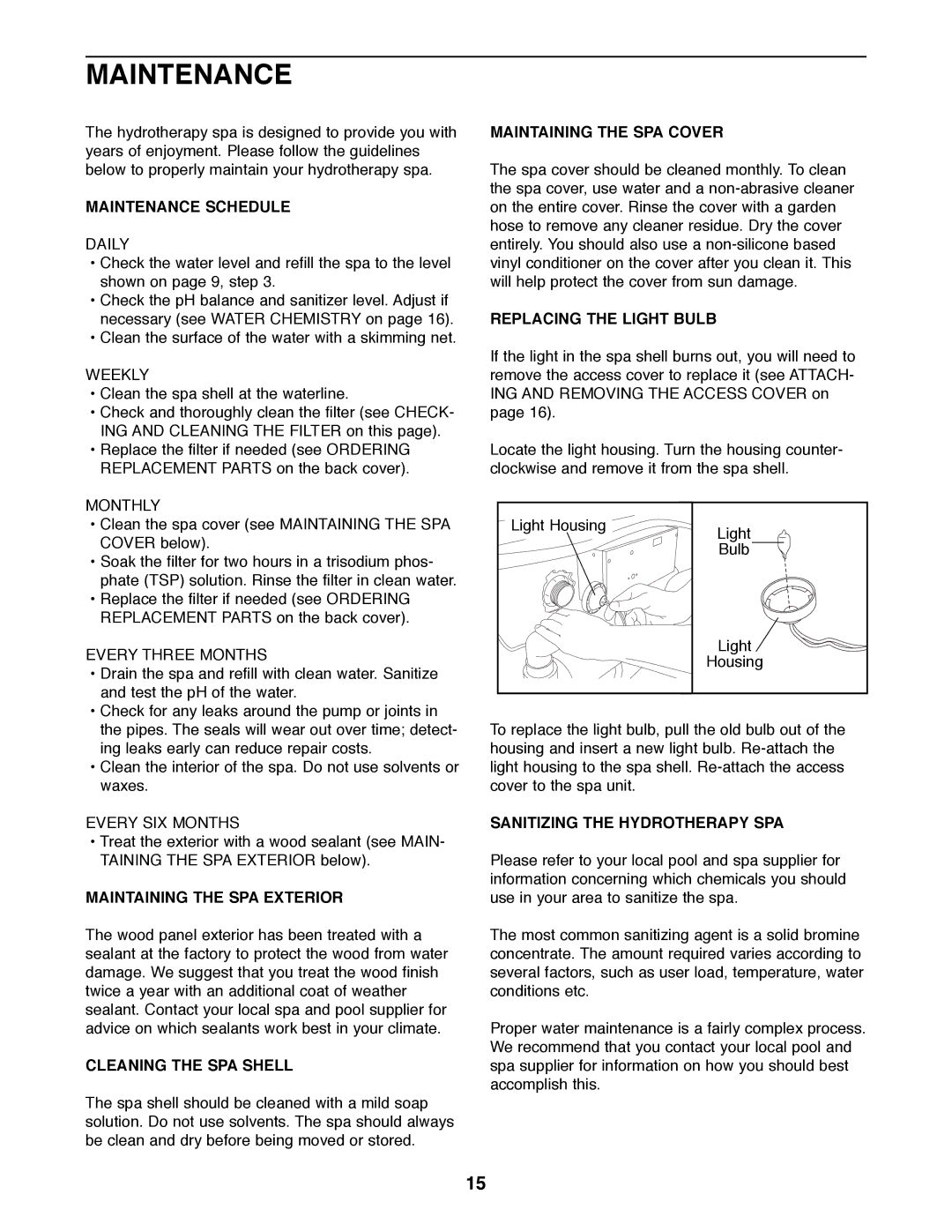 Weslo WLHS42081 manual Maintenance 