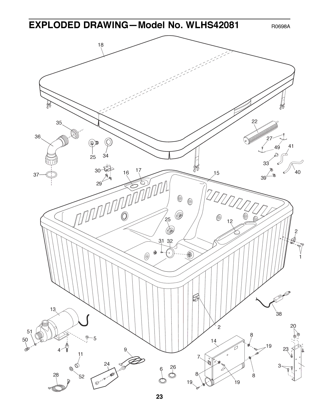 Weslo manual Exploded DRAWINGÑModel No. WLHS42081 