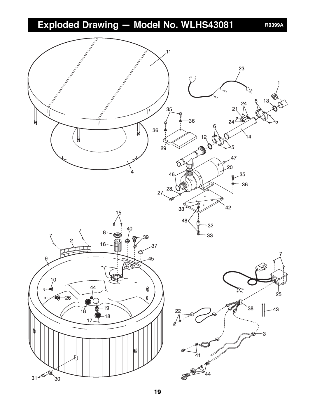 Weslo manual Exploded Drawing Ñ Model No. WLHS43081, R0399A 