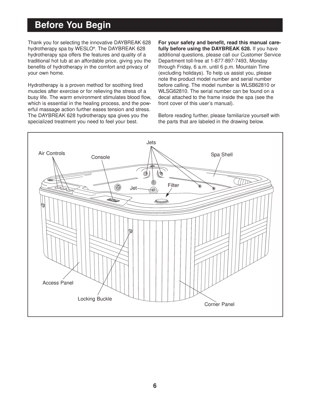 Weslo WLSB62810, WLSG62810 user manual Before You Begin 