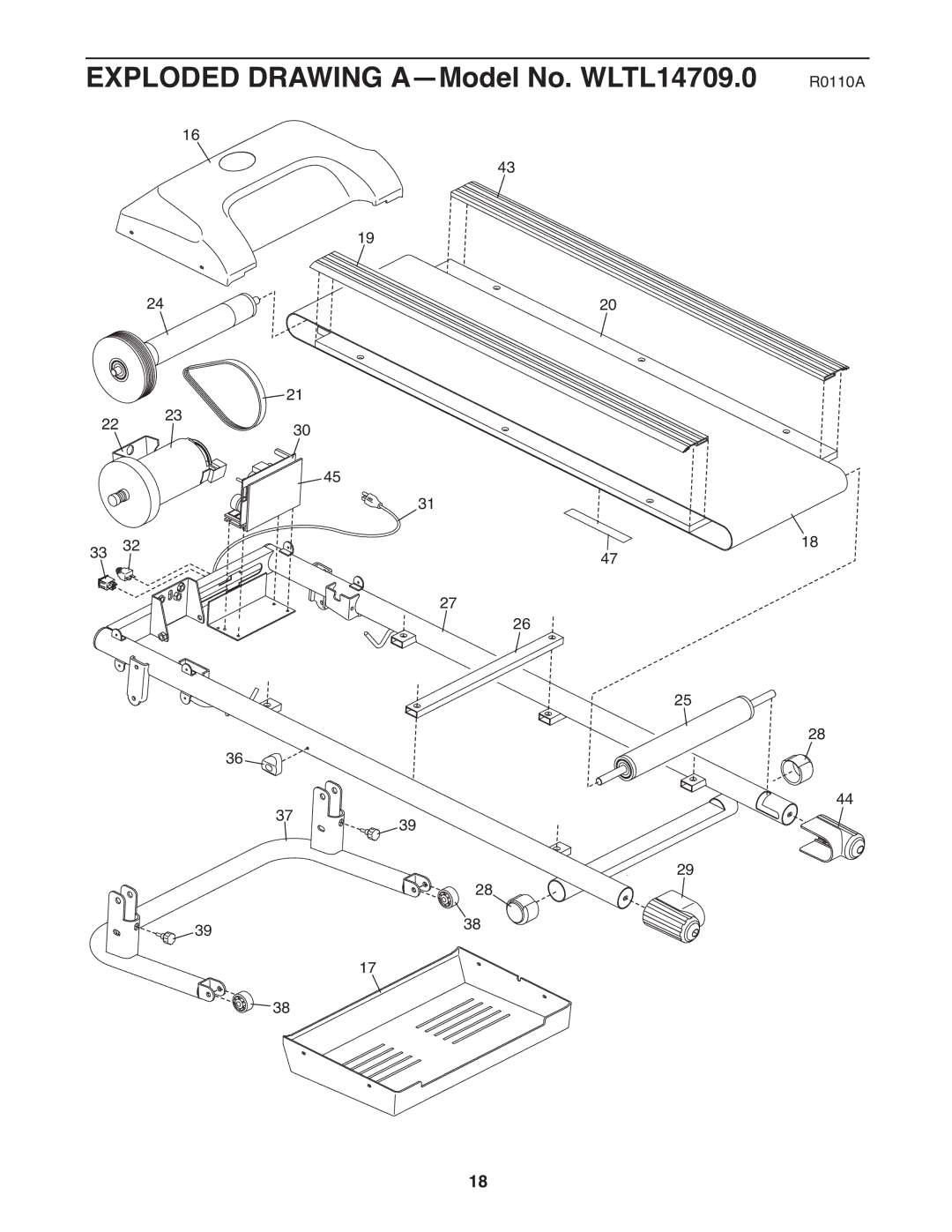 Weslo WLTL 14709.0 user manual Exploded Drawing A-Model No. WLTL14709.0 