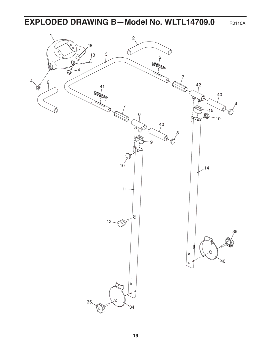 Weslo WLTL 14709.0 user manual Exploded Drawing B-Model No. WLTL14709.0 R0110A 