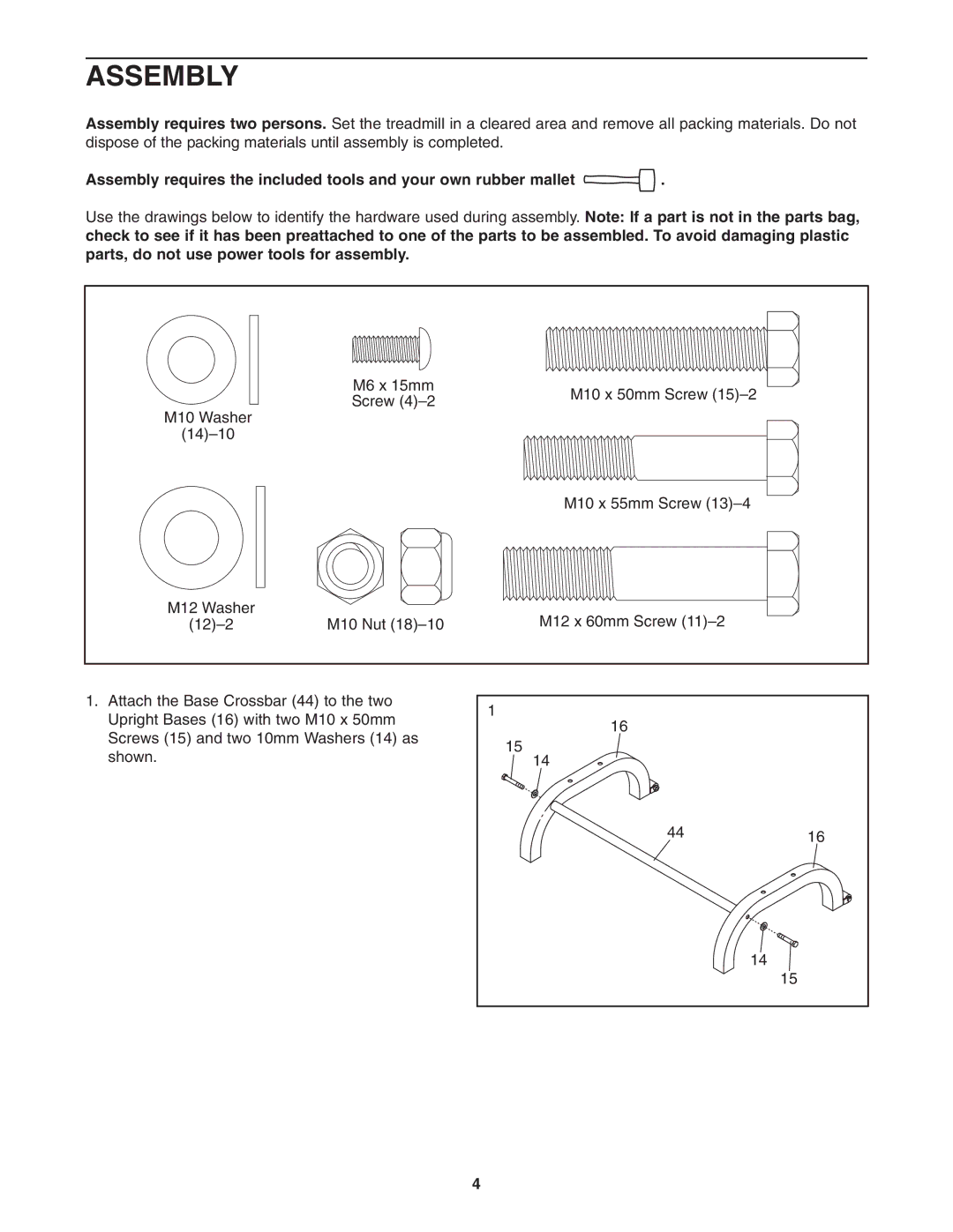 Weslo WLTL01906.0 user manual Assembly 