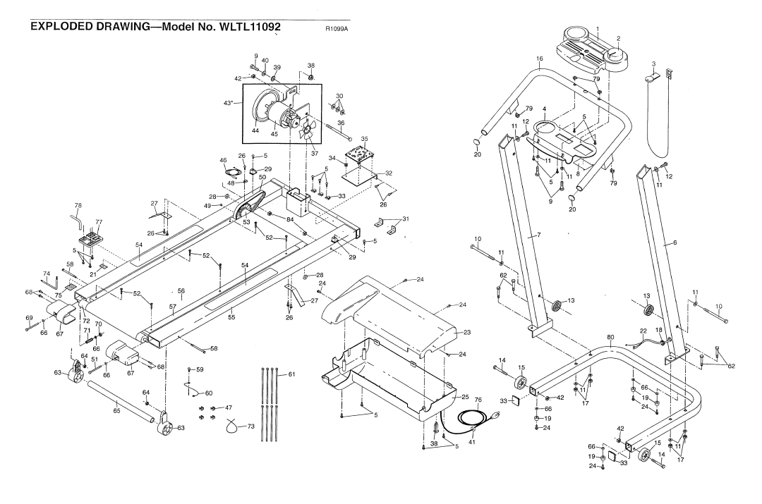 Weslo user manual Exploded DRAWING--Model No. WLTL11092 