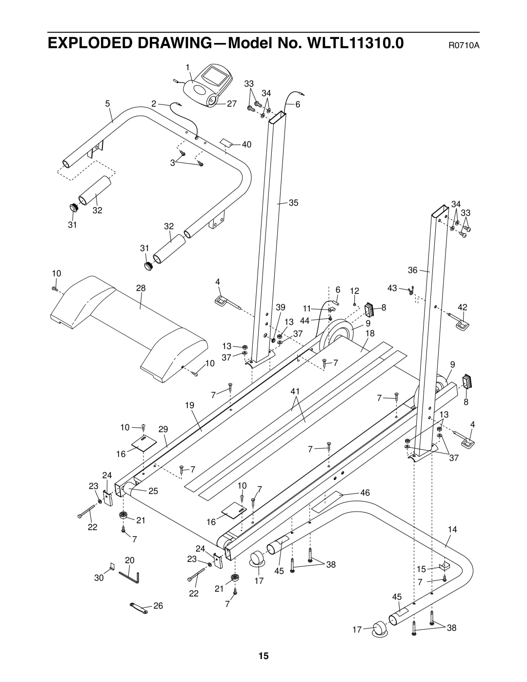 Weslo WLTL11310.0 warranty R0710A 