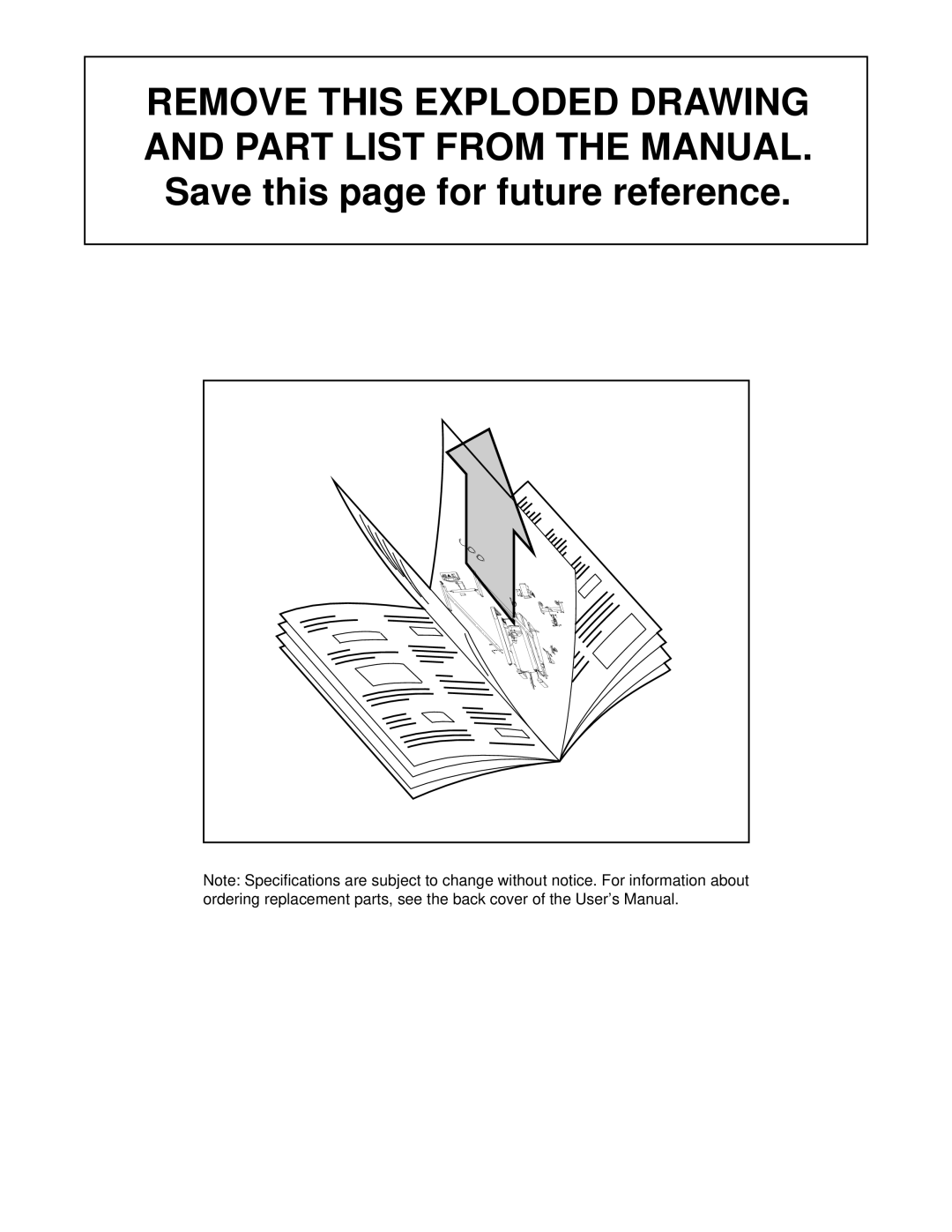 Weslo WLTL19010 user manual Remove this Exploded Drawing and Part List from the Manual 