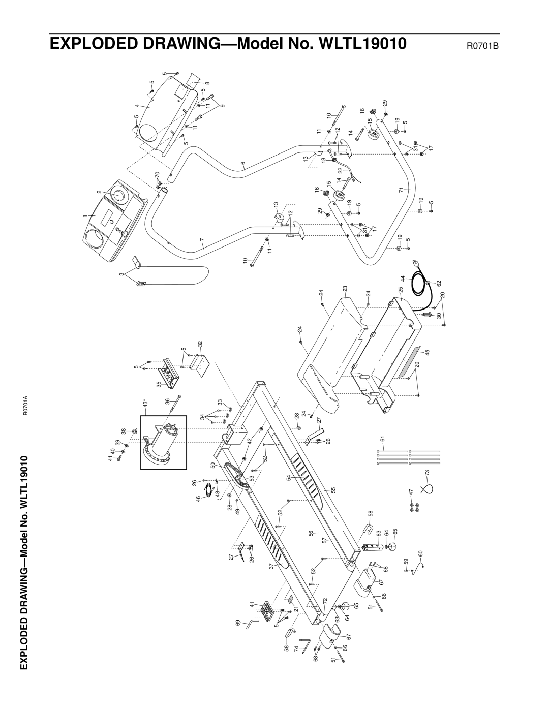 Weslo user manual DRAWING-Model No. WLTL19010 