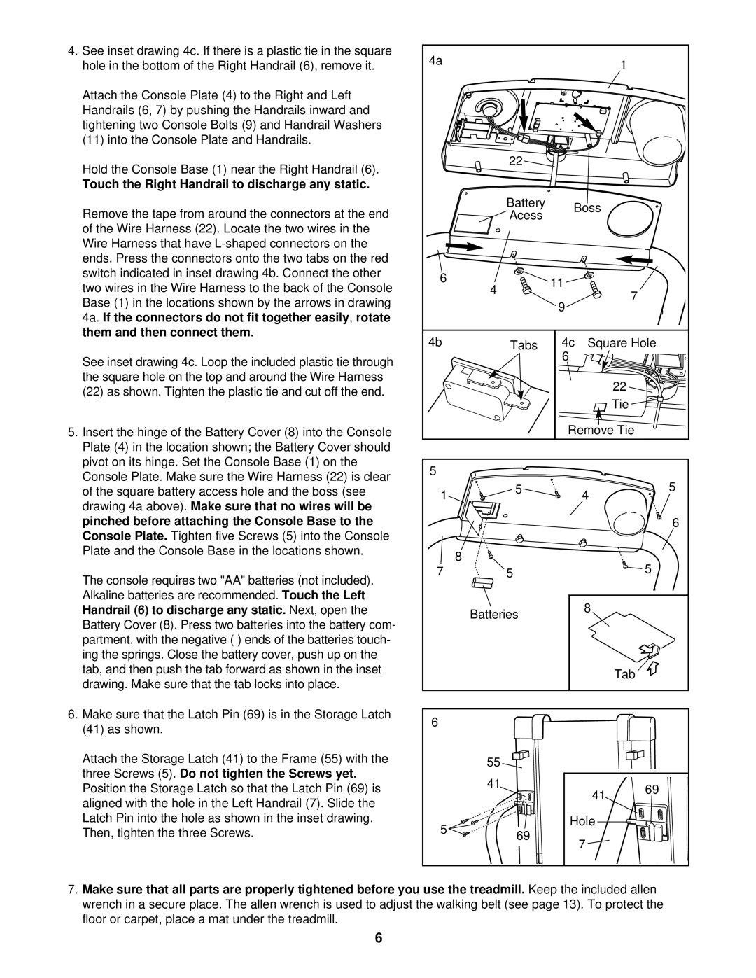 Weslo WLTL19012 user manual Touch the Right Handrail to discharge any static 