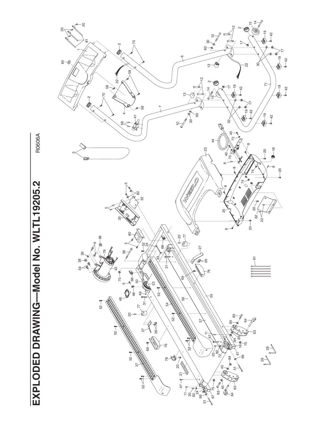 Weslo user manual Exploded DRAWING-Model No. WLTL19205.2 