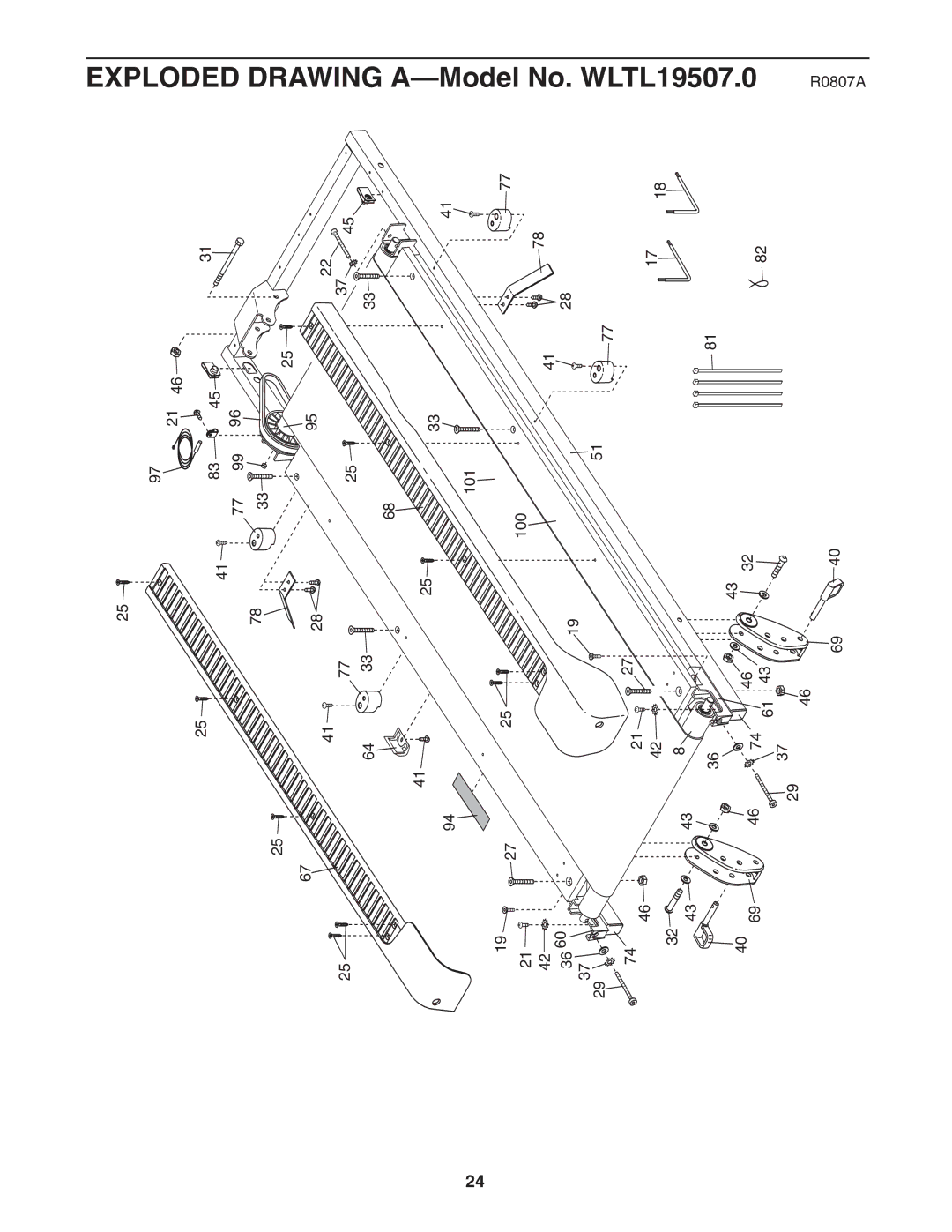 Weslo WLTL19507.0 user manual Exploded Drawing A-Model 