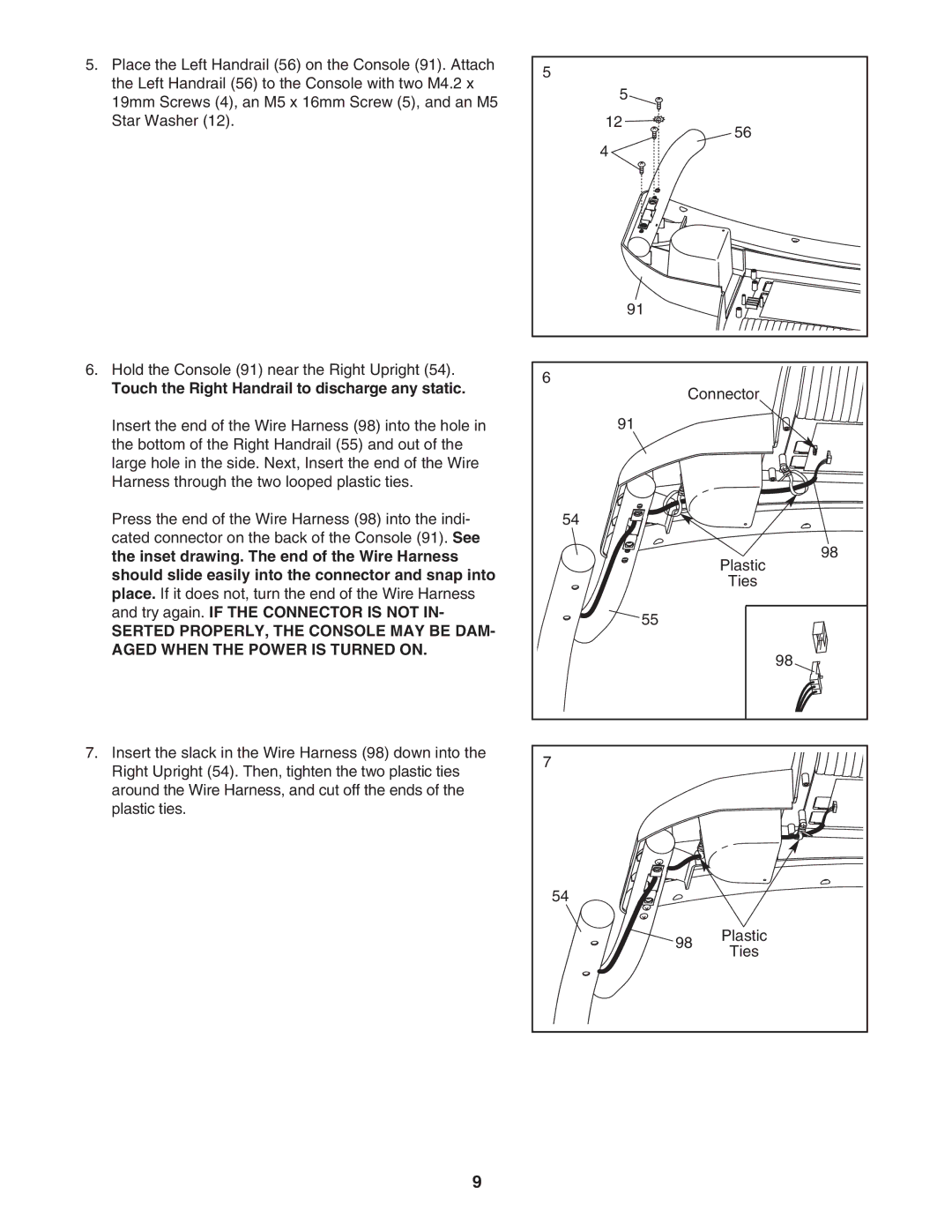 Weslo WLTL19507.0 user manual Touch the Right Handrail to discharge any static 