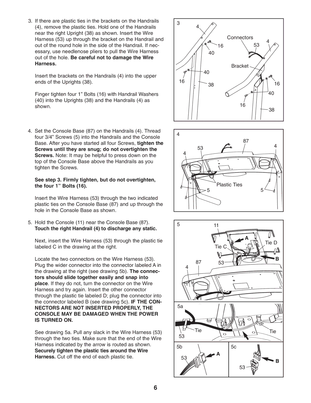 Weslo WLTL211041 user manual Harness, Touch the right Handrail 4 to discharge any static 