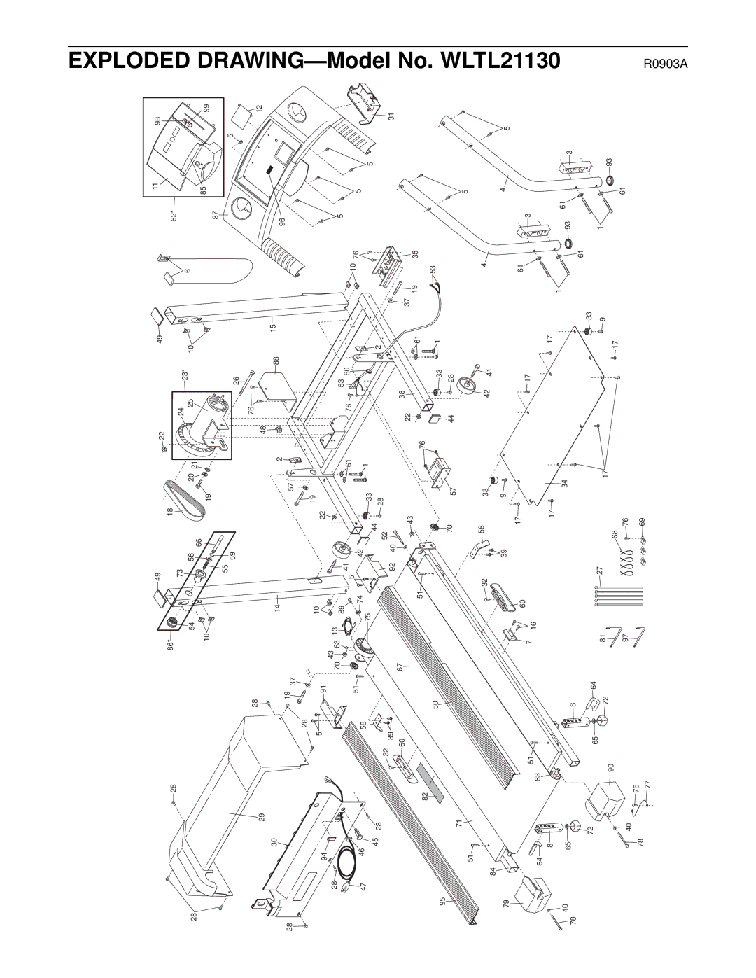 Weslo WLTL21130 user manual Exploded Drawing 