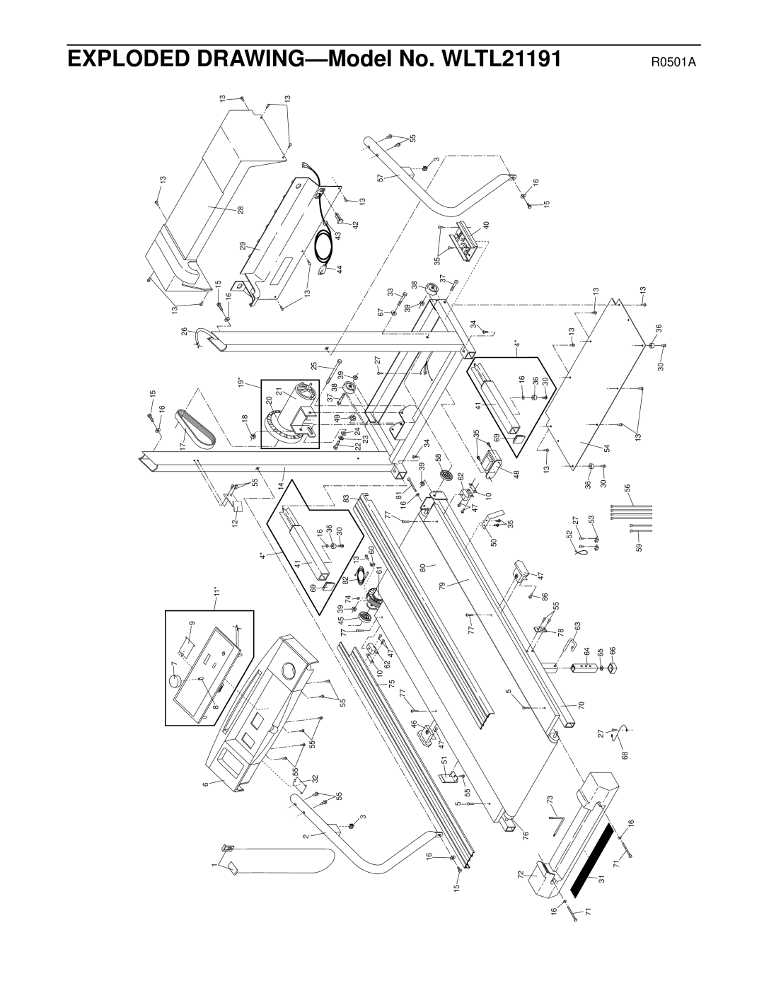 Weslo user manual Exploded DRAWING-Model No. WLTL21191 