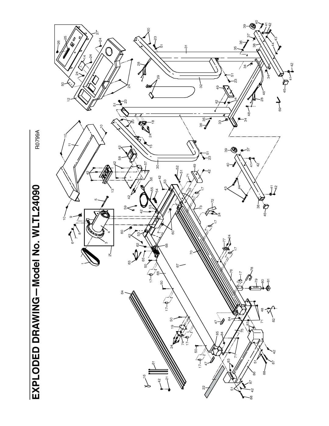 Weslo user manual Exploded DRAWINGÑModel No. WLTL24090 