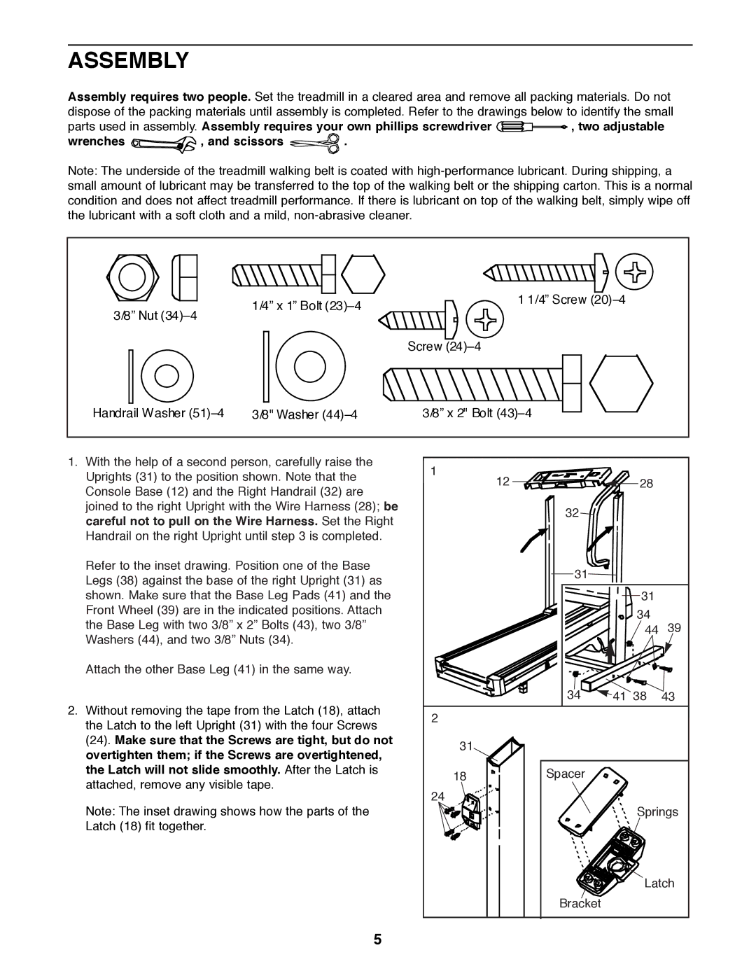 Weslo WLTL24090 user manual Assembly 