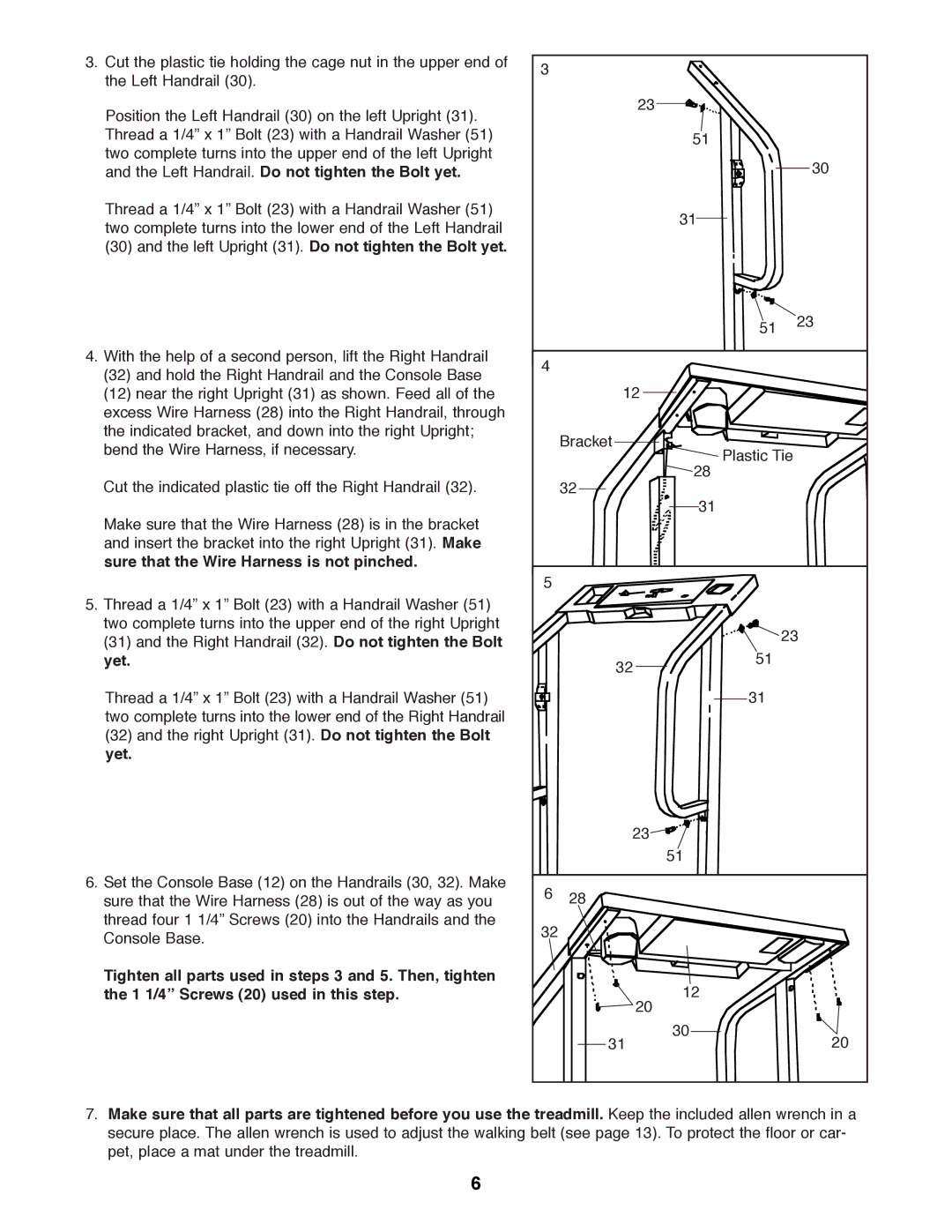 Weslo WLTL24090 user manual Left Upright 31. Do not tighten the Bolt yet, Yet 