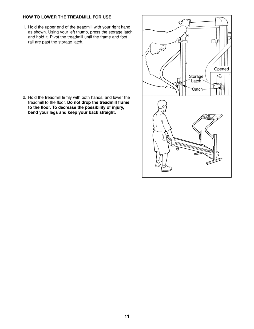 Weslo WLTL25010 user manual HOW to Lower the Treadmill for USE 