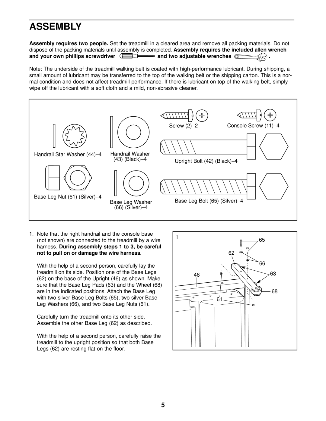 Weslo WLTL25010 user manual Assembly, Your own phillips screwdriver and two adjustable wrenches 