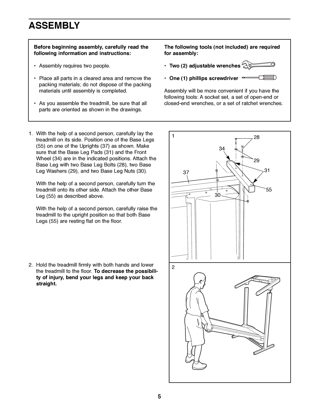 Weslo WLTL25582 user manual Assembly 