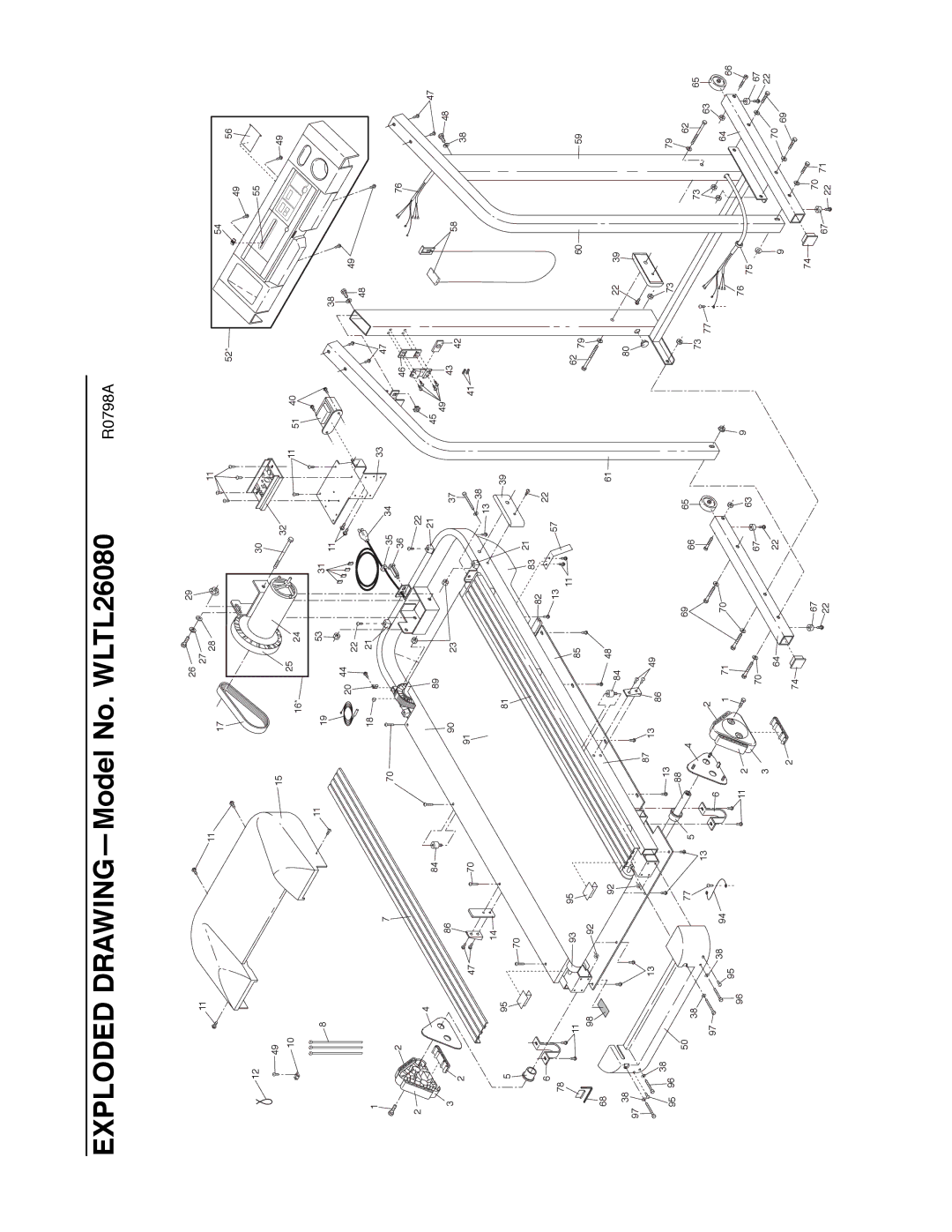 Weslo user manual Exploded DRAWINGÑModel No. WLTL26080 