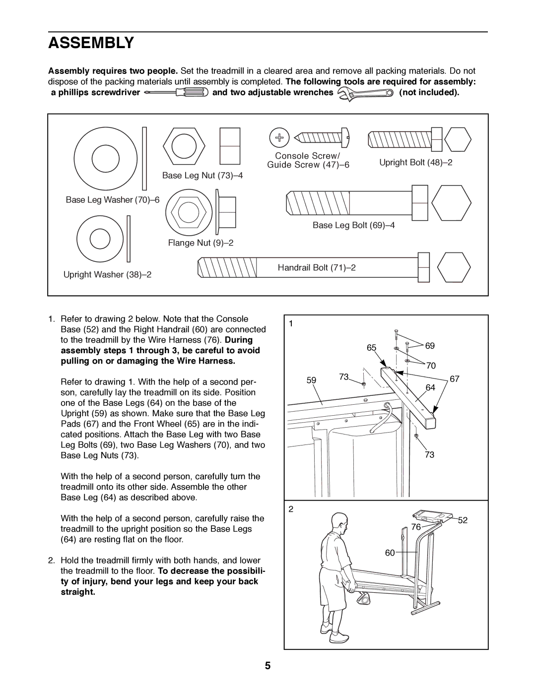 Weslo WLTL26080 user manual Assembly 