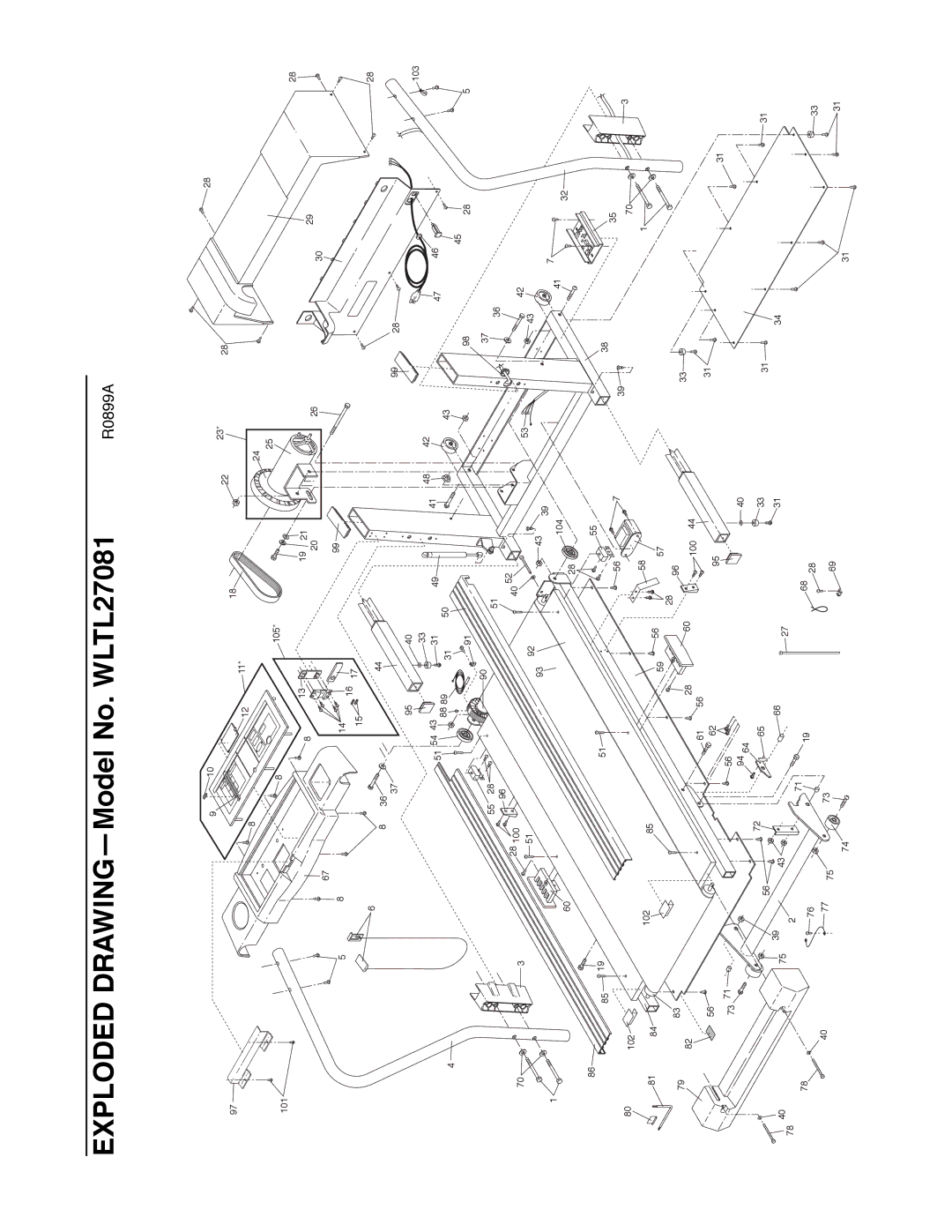 Weslo user manual Exploded DRAWINGÑModel No. WLTL27081 