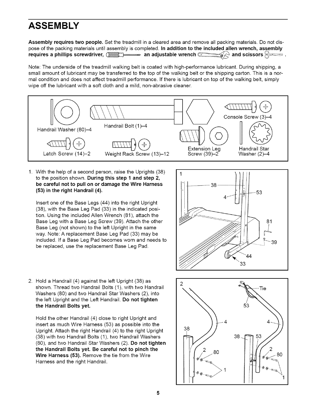 Weslo WLTL29010 user manual Assembly, requires a phillips screwdriver, ========, an adjustable wrench, and scissors 