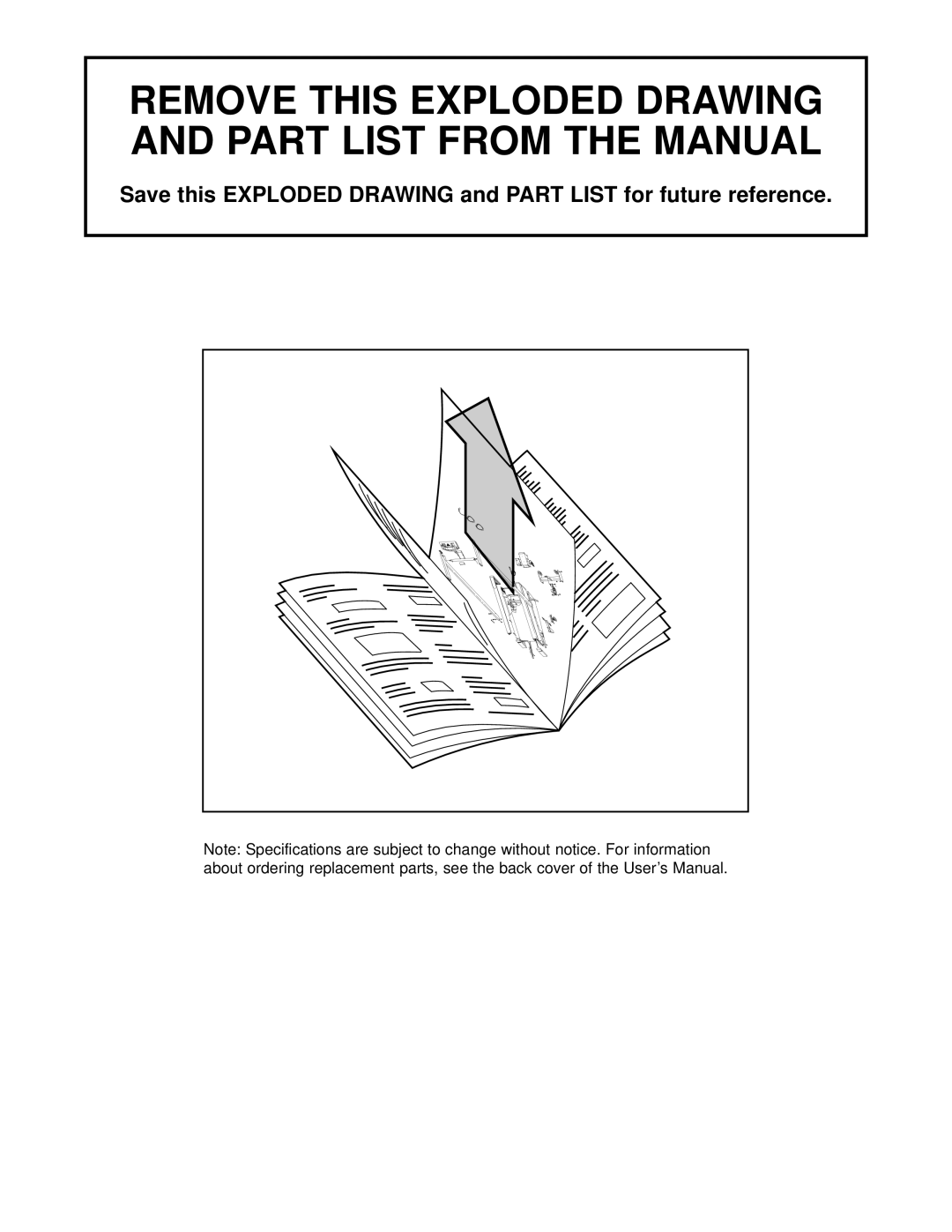 Weslo WLTL29013 user manual Remove this Exploded Drawing and Part List from the Manual 