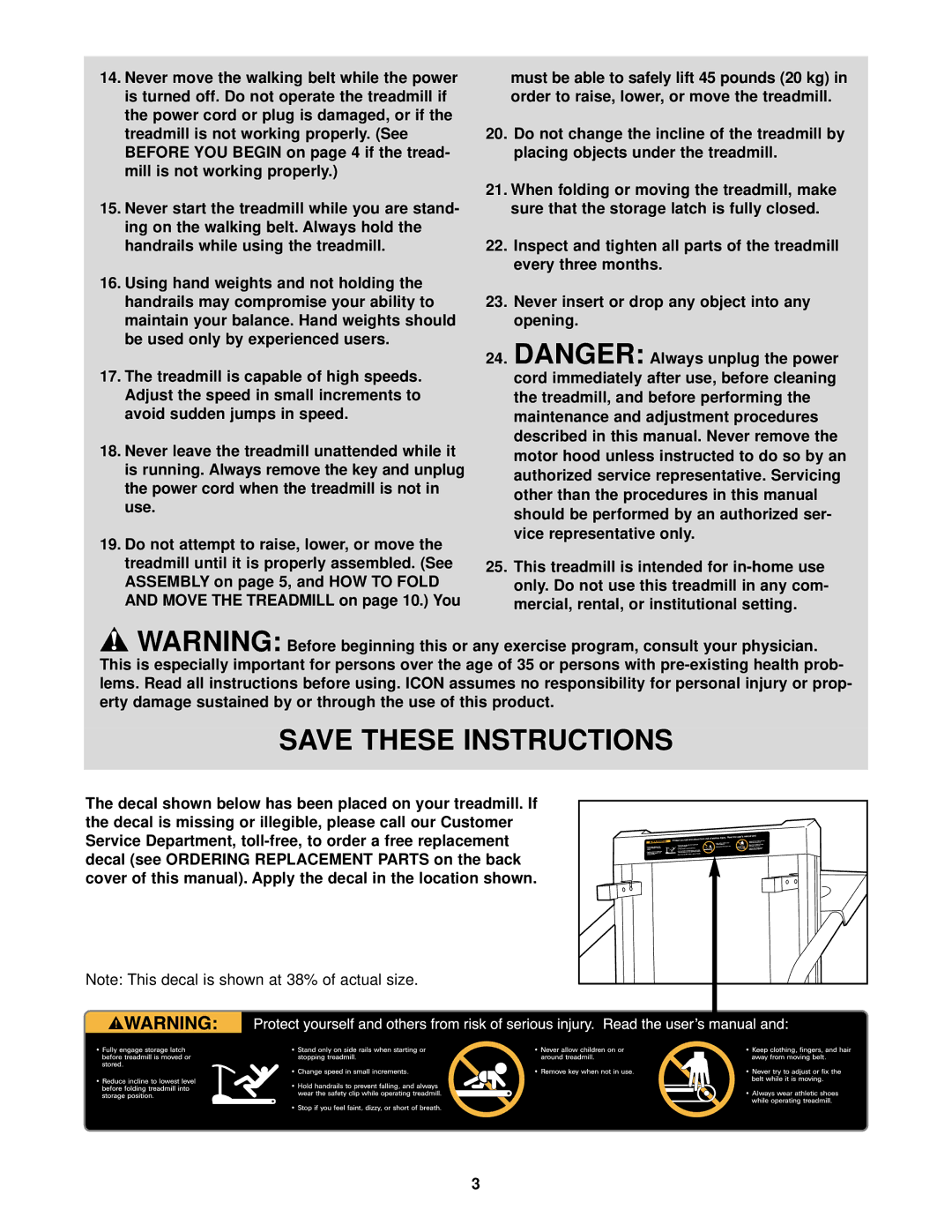 Weslo WLTL29013 user manual 