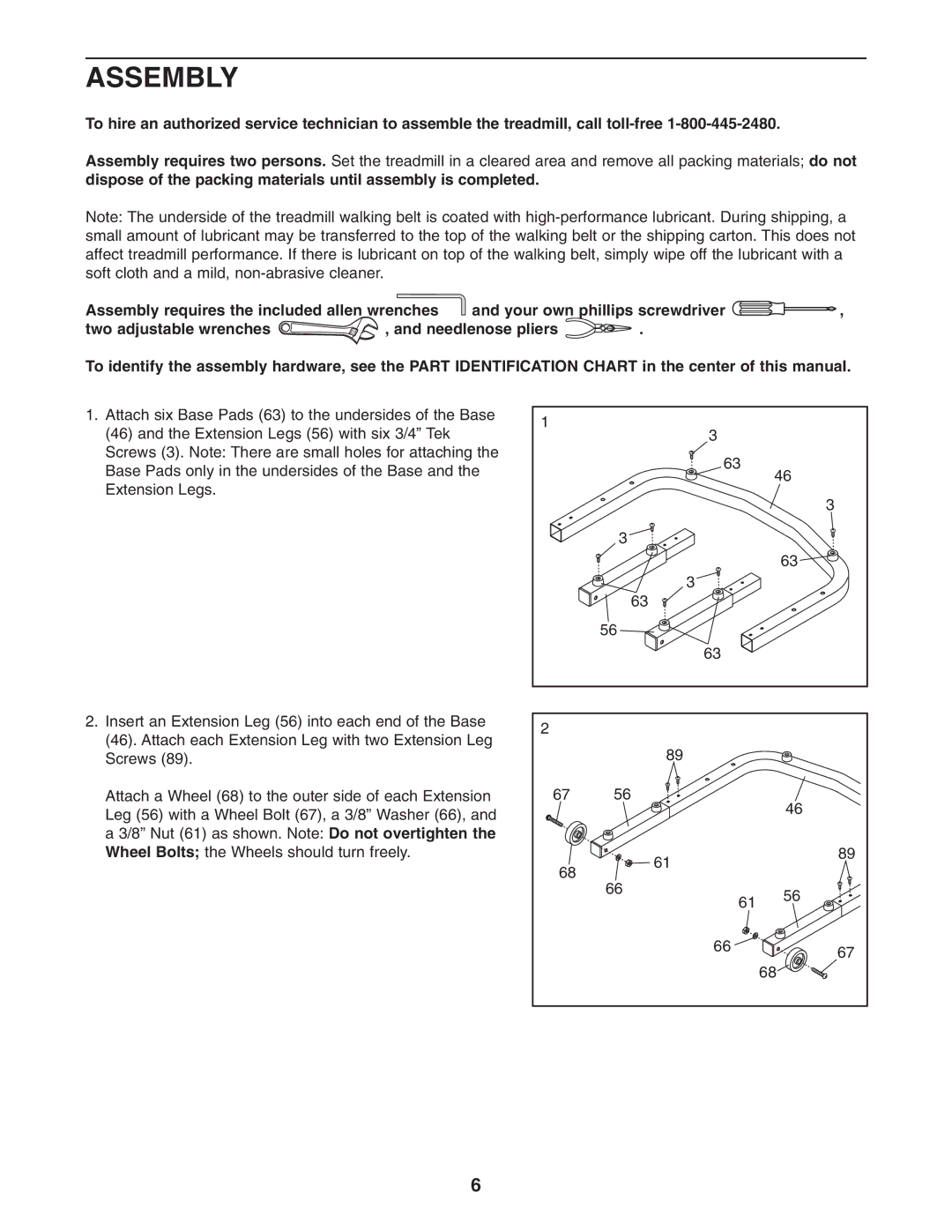 Weslo WLTL29305.0 user manual Assembly 