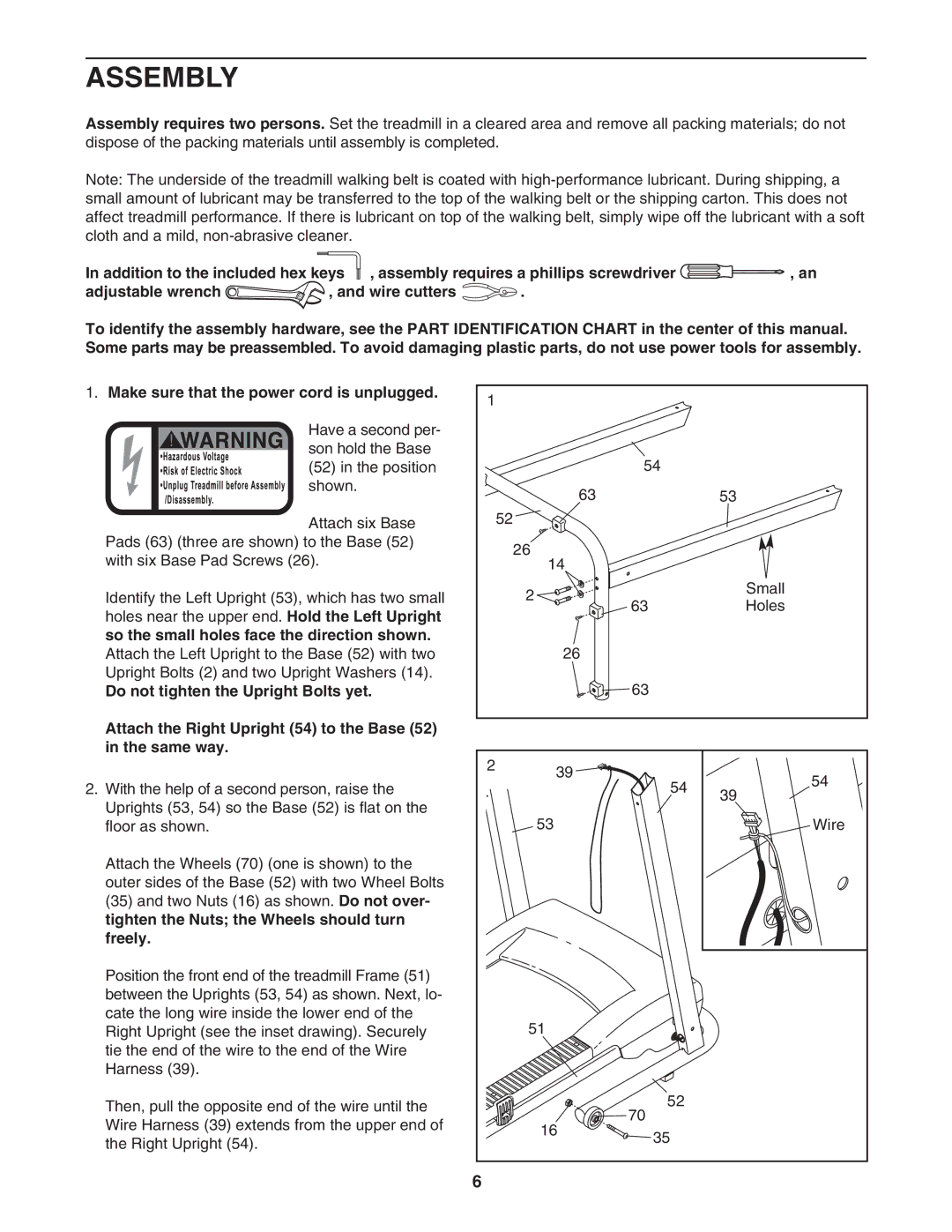 Weslo WLTL29306.0 user manual Assembly 