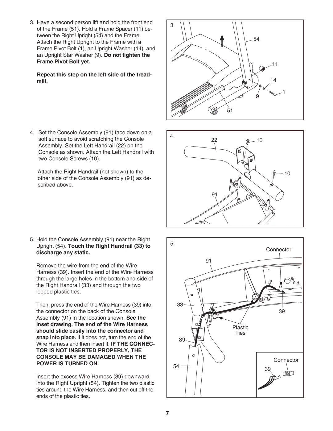 Weslo WLTL29306.0 user manual TOR is not Inserted PROPERLY, Console MAY be Damaged When, Power is Turned on 