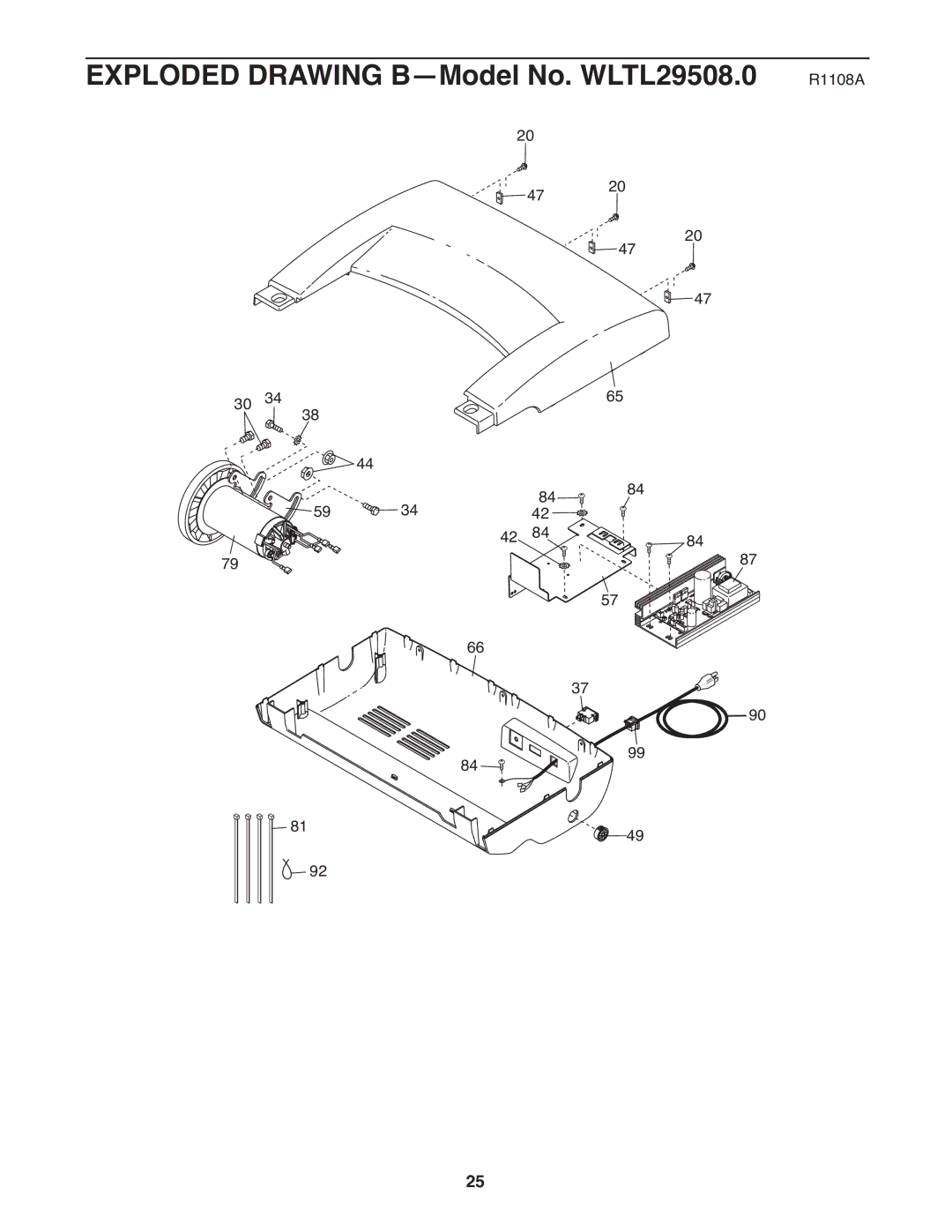 Weslo user manual Exploded Drawing B-Model No. WLTL29508.0 R1108A 