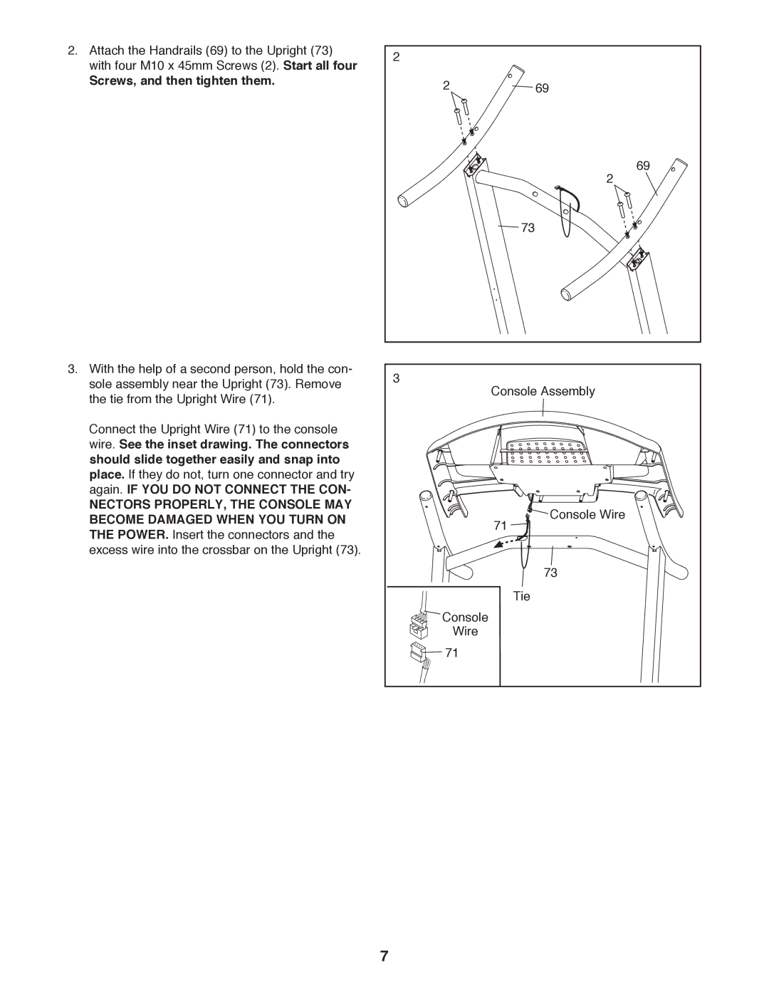 Weslo WLTL29712.0 user manual Screws, and then tighten them 