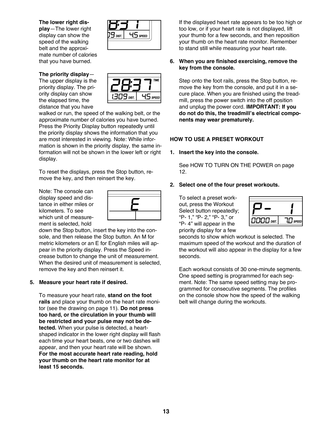 Weslo WLTL29911.0 user manual Measure your heart rate if desired, HOW to USE a Preset Workout 