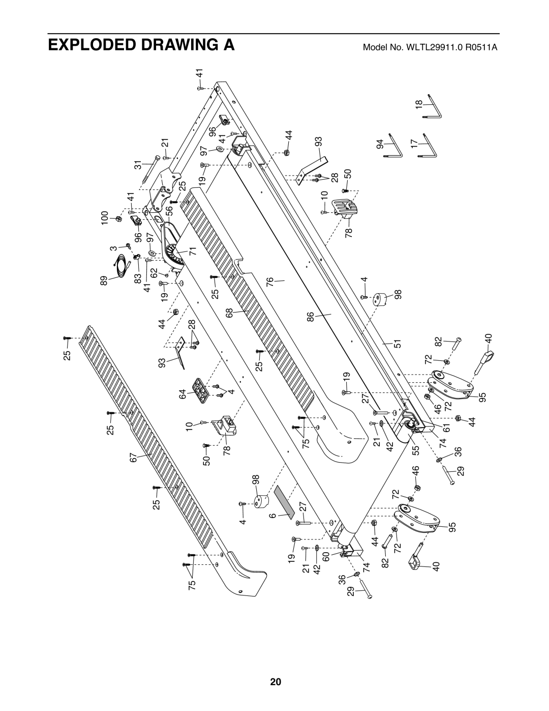 Weslo WLTL29911.0 user manual Exploded Drawing a 