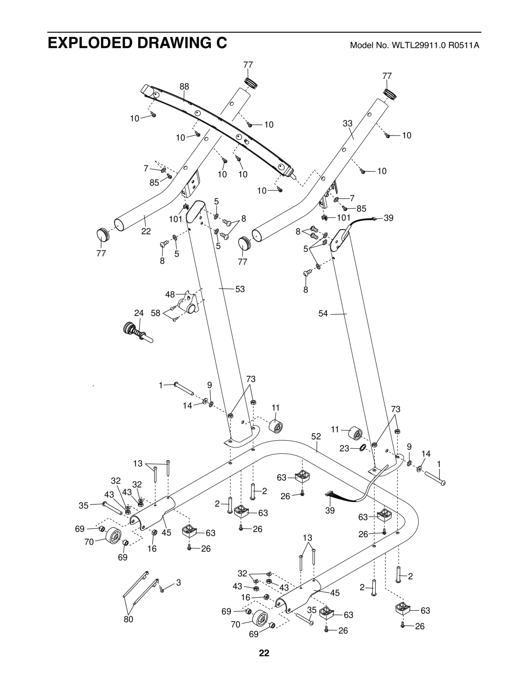 Weslo WLTL29911.0 user manual Exploded Drawing C 