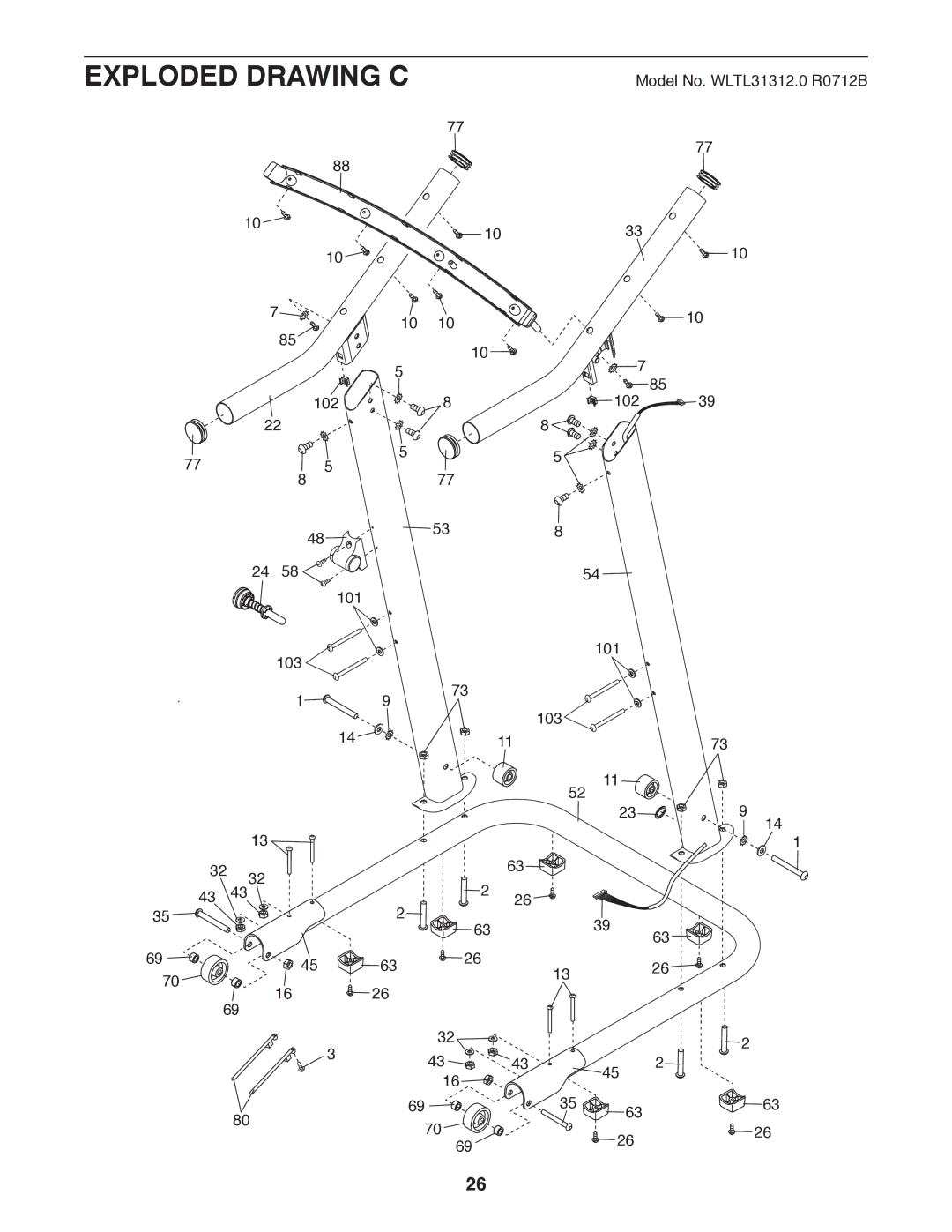 Weslo WLTL31312.0 user manual Exploded Drawing C 