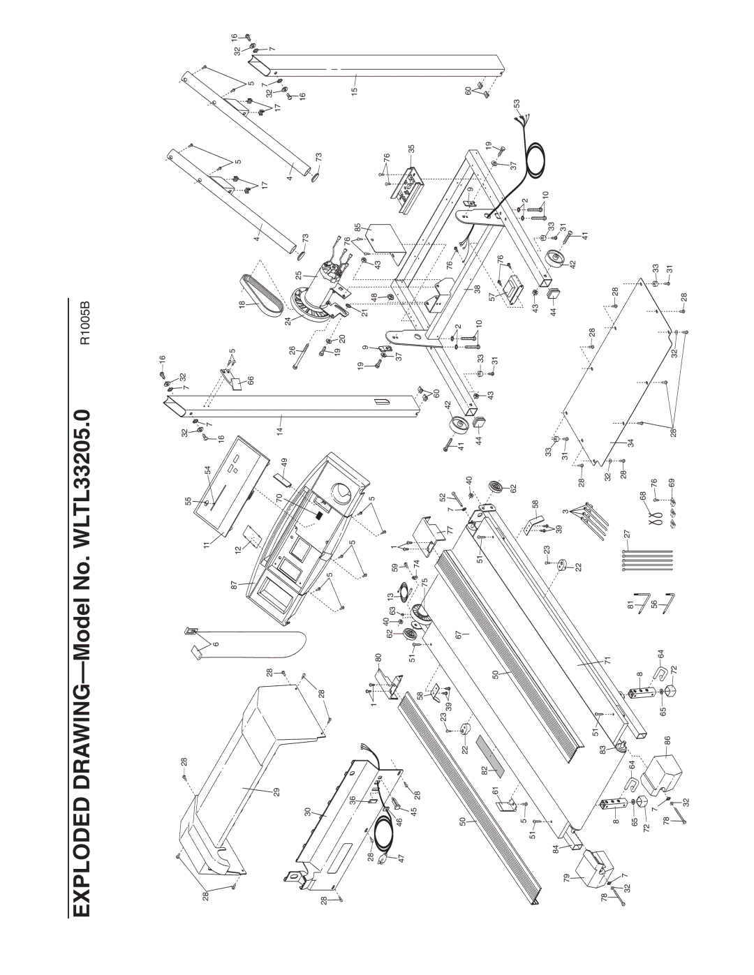 Weslo user manual Exploded DRAWING-Model No. WLTL33205.0 