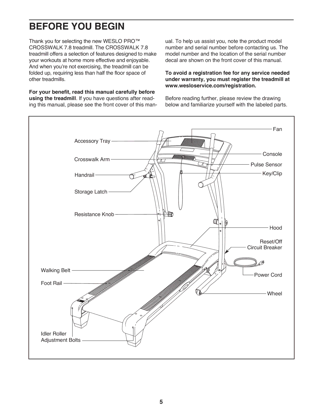 Weslo WLTL37308.0 user manual Before YOU Begin, For your benefit, read this manual carefully before 