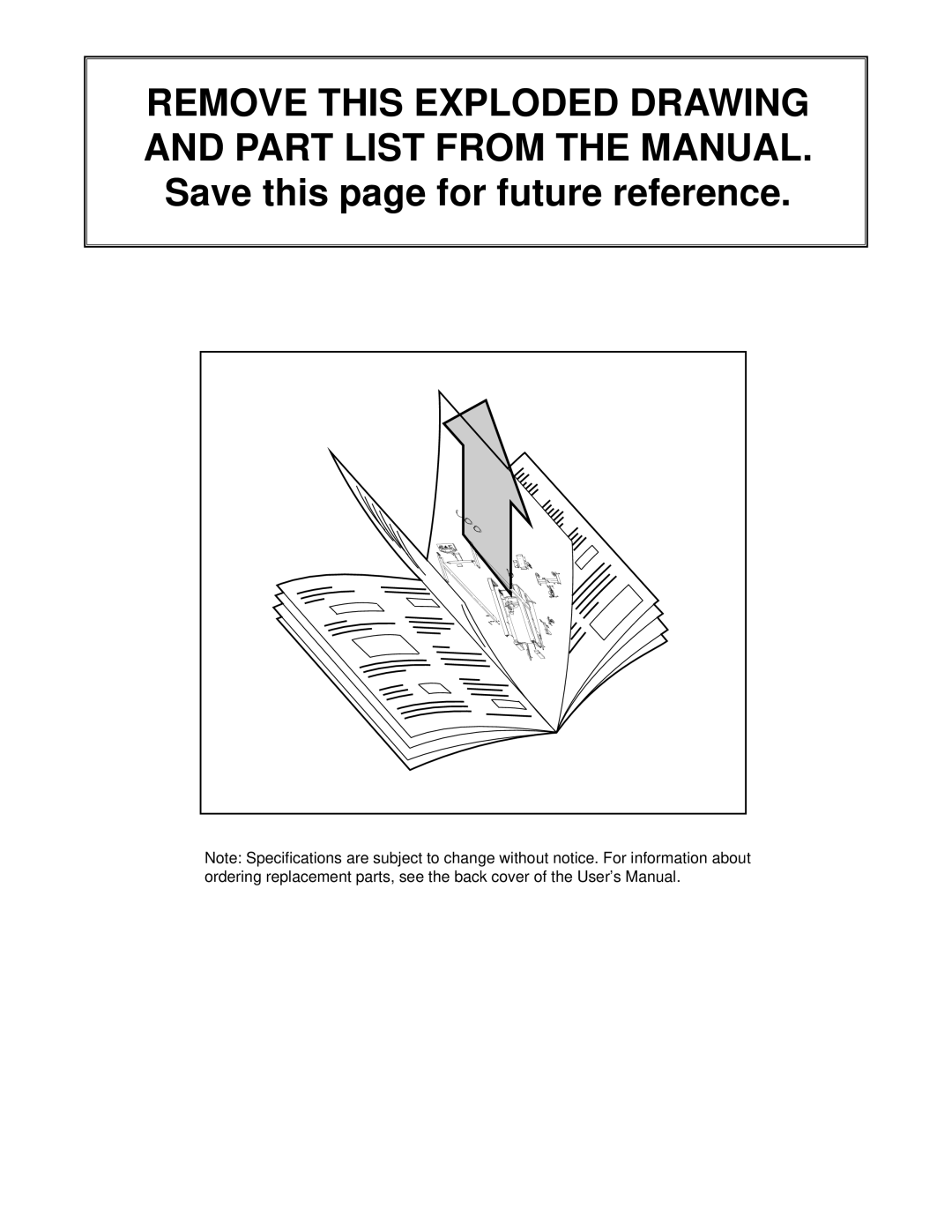 Weslo WLTL39092 user manual Remove this Exploded Drawing and Part List from the Manual 