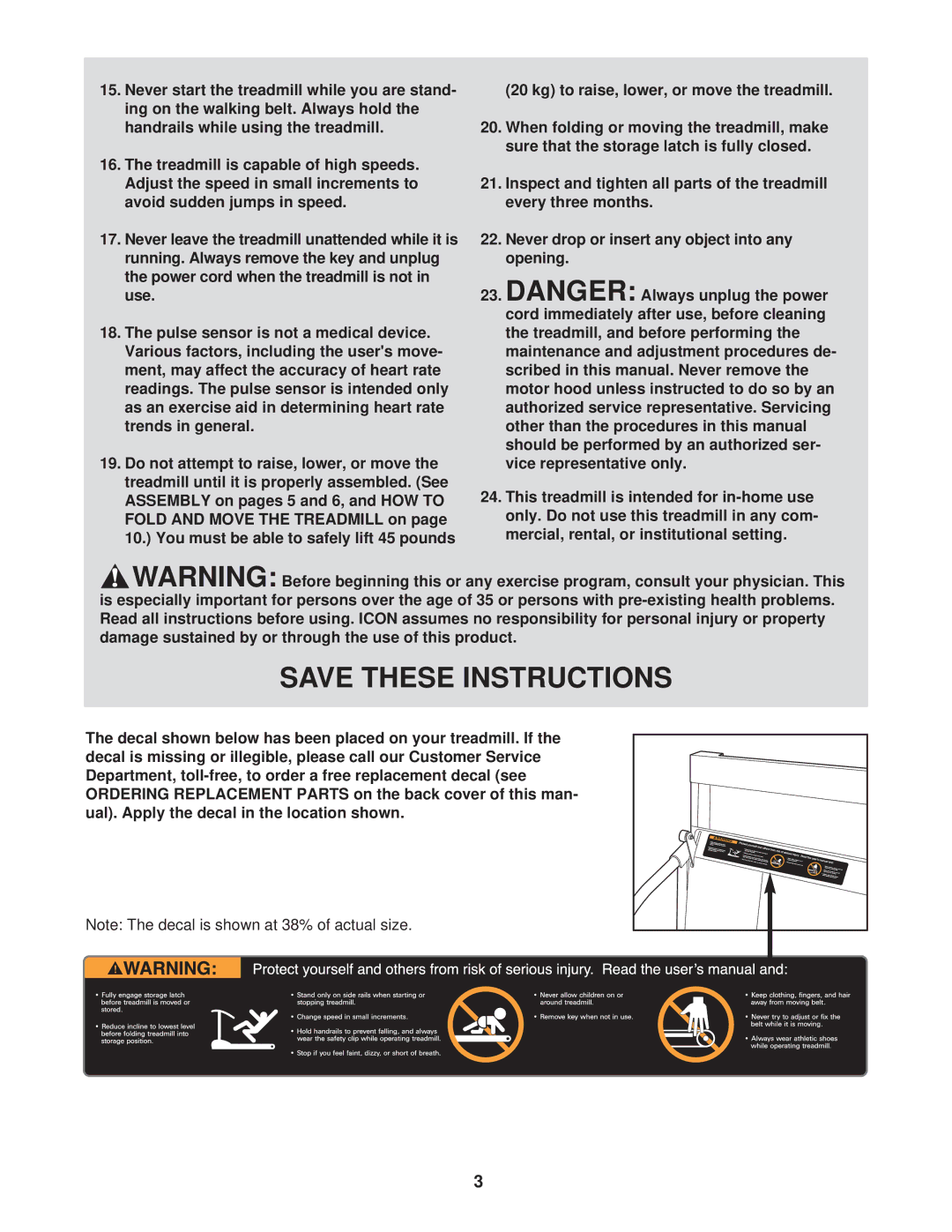 Weslo WLTL39112 user manual 