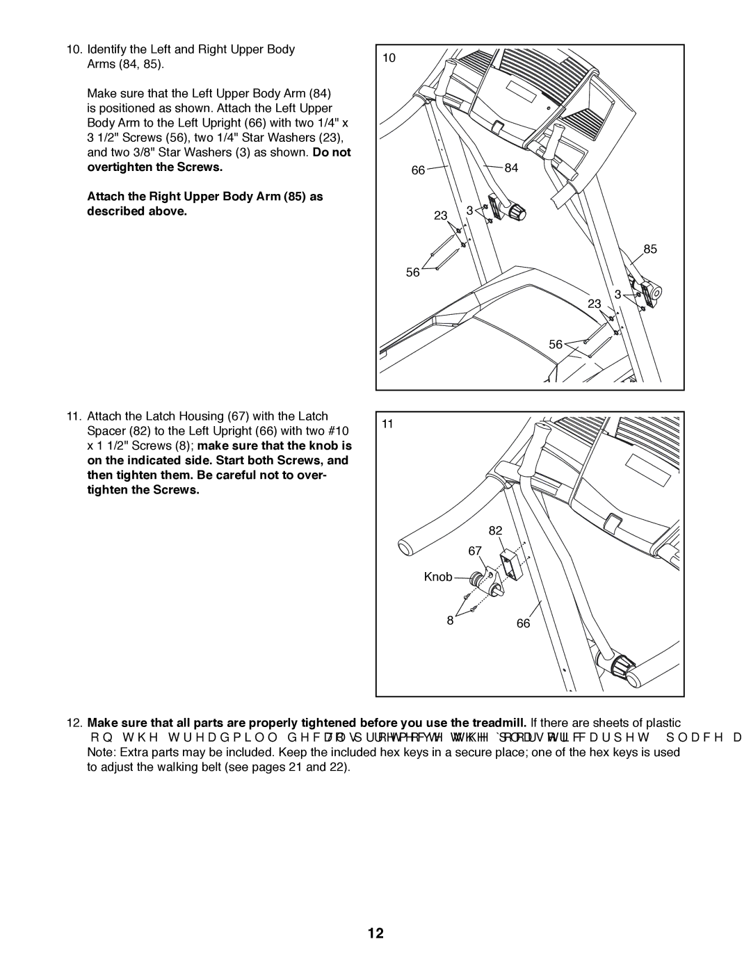 Weslo WLTL39312.0 user manual Attach the Right Upper Body Arm 85 as described above 