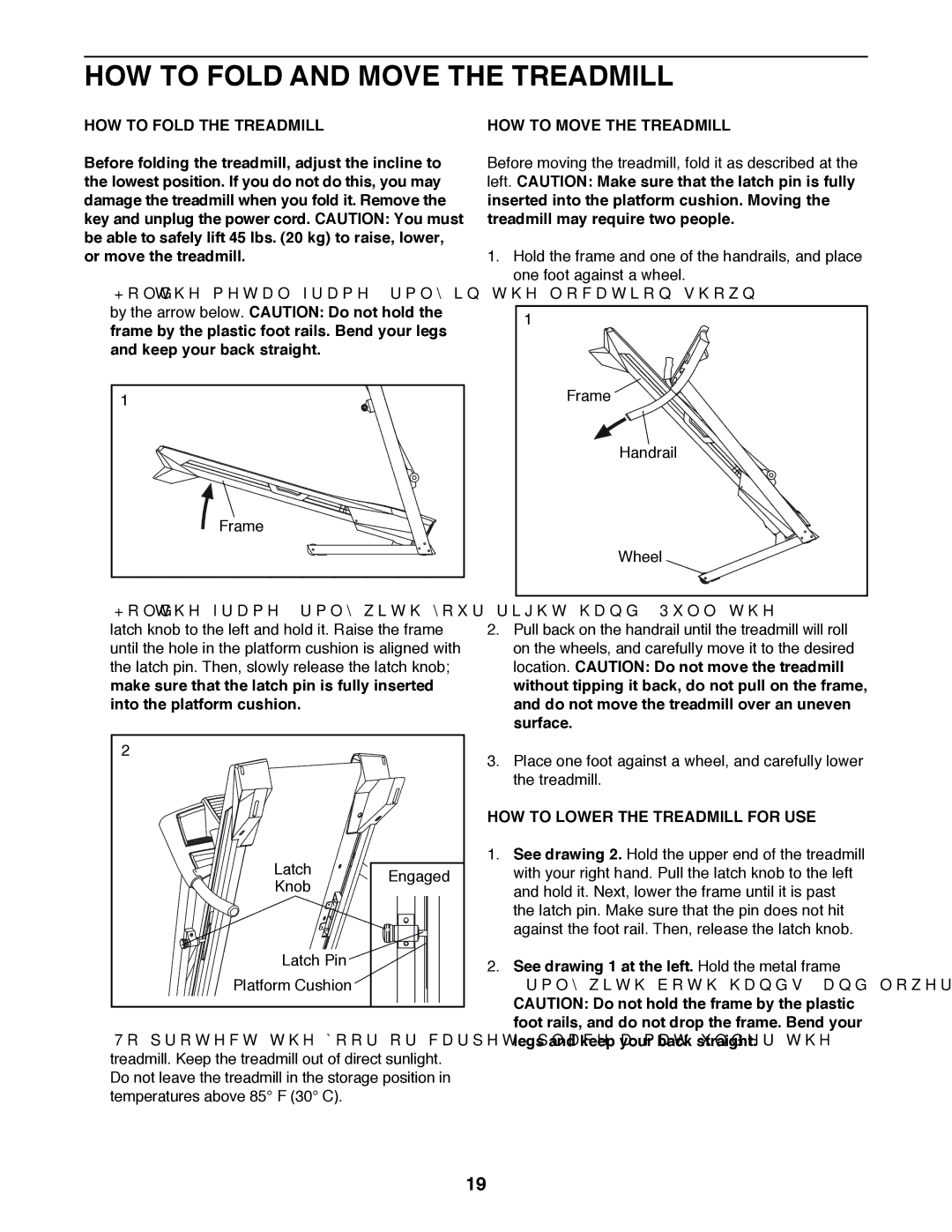 Weslo WLTL39312.0 user manual HOW to Fold and Move the Treadmill, HOW to Fold the Treadmill, HOW to Move the Treadmill 