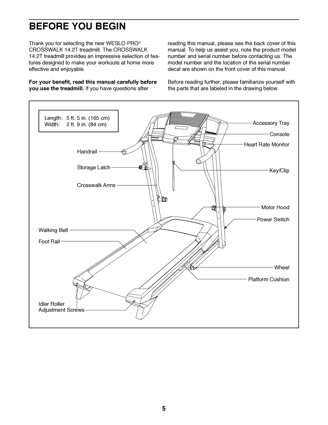 Weslo WLTL39312.0 user manual Before YOU Begin 